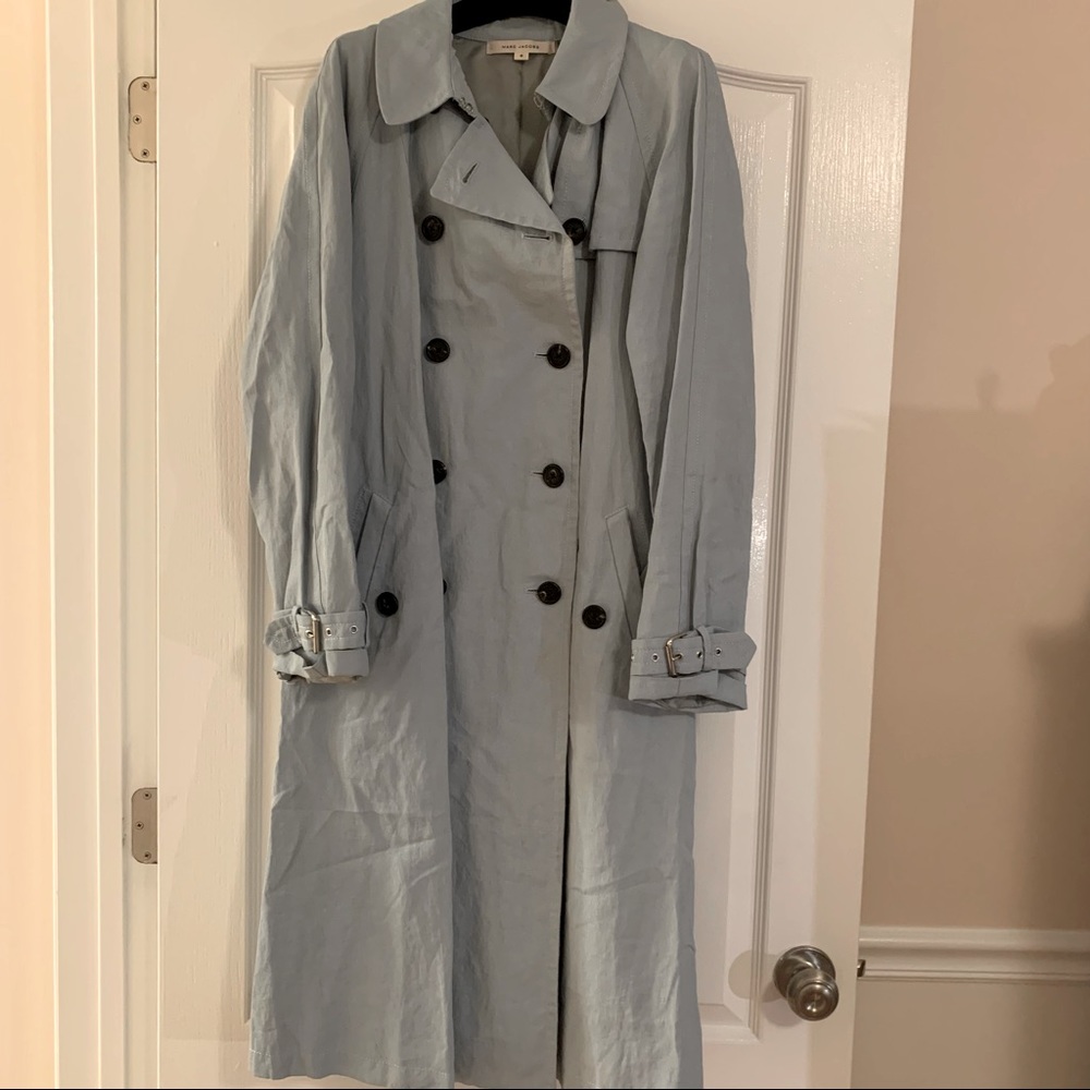 Marc Jacobs Light Blue Trench Coat 8